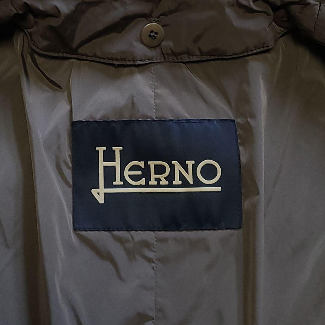 デザイン性抜群 ヘルノ HERNO ダッフルコート 48 L位 レイヤードデザイン 中綿入り トグルボタン フード付き ニット グレー系 ...