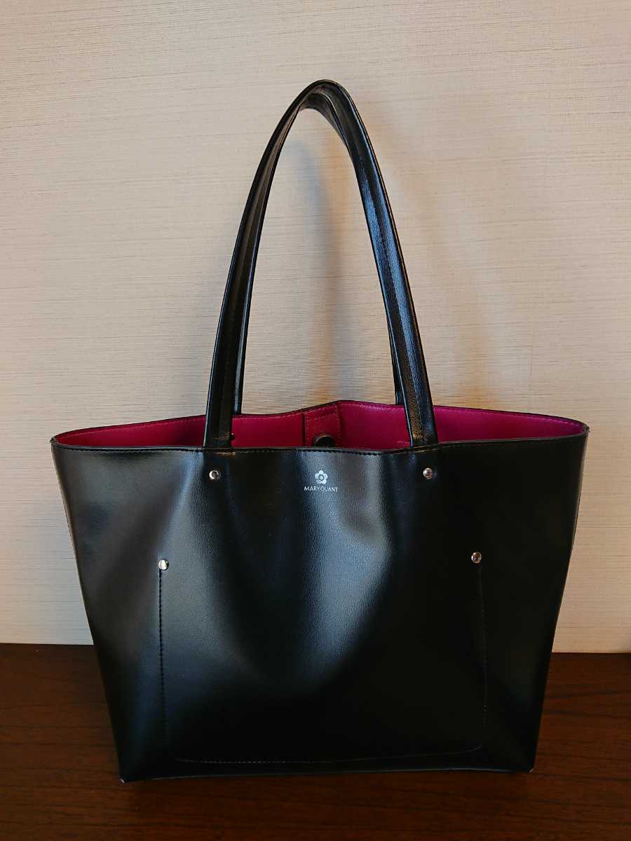 マリークワント MARY QUANT トートバッグ ポーチ付き ブラック