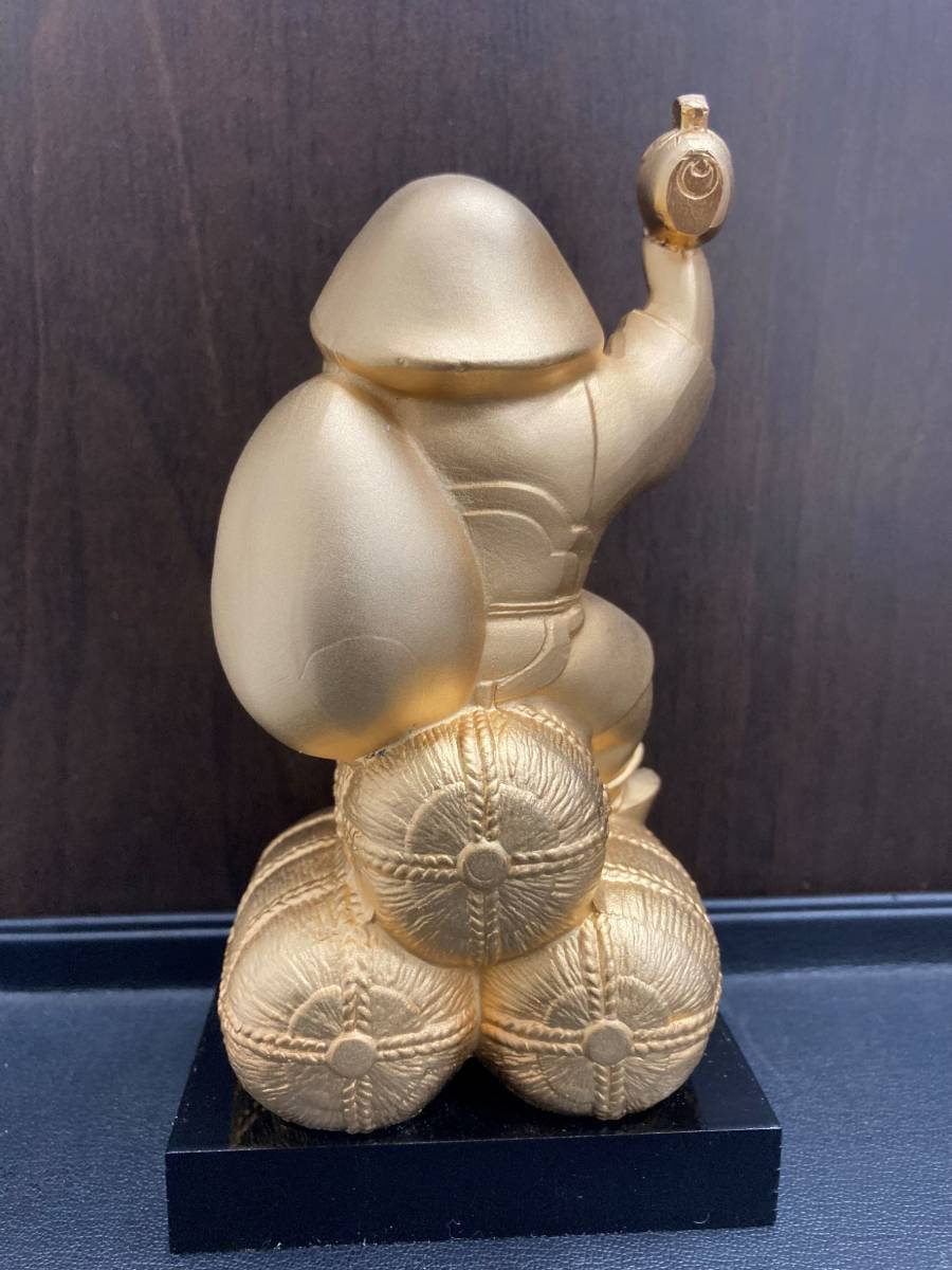 19872 金属工芸品 【K24GP 鍍金 小田秀師作 大黒天像 縁起物 開運招福 