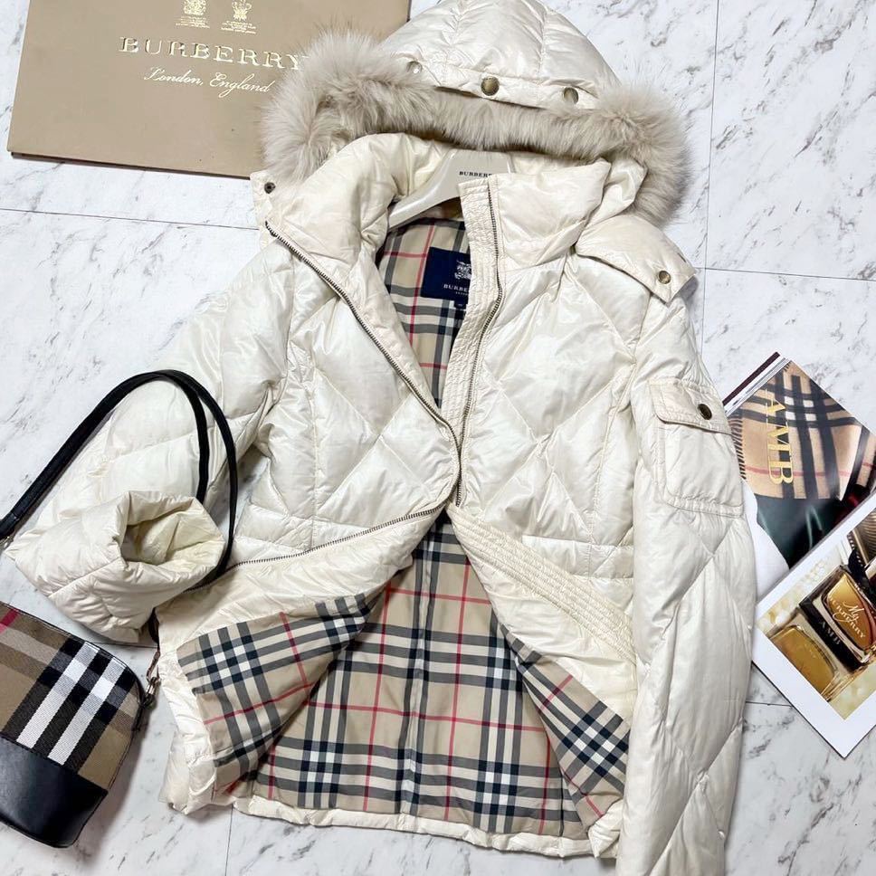 超美品BURBERRY ☆ダウンジャケットコート☆ふんわりフォックスファー 