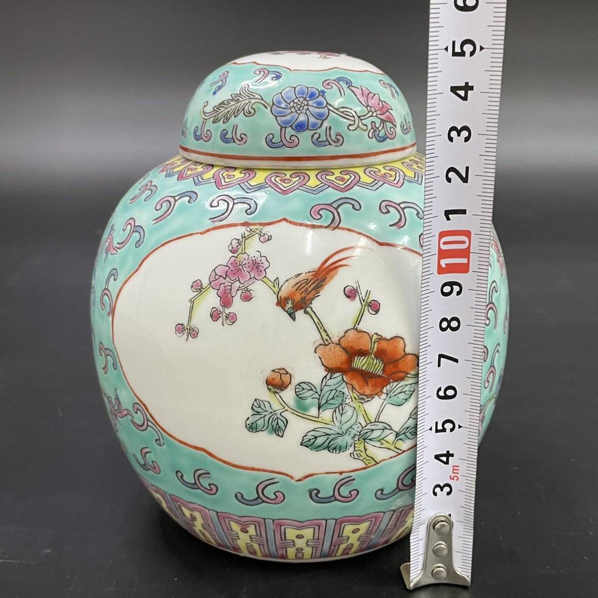 景徳鎮 茶入 茶壺 茶器 中国工芸品 中国美術品 アンティーク 花鳥図