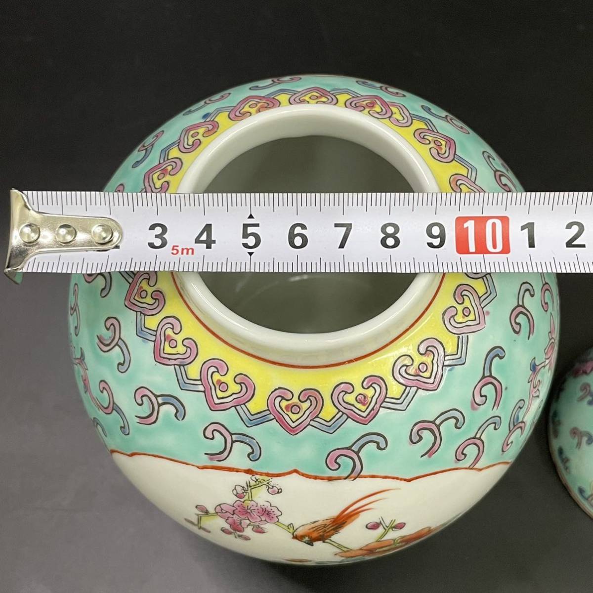 景徳鎮 茶入 茶壺 茶器 中国工芸品 中国美術品 アンティーク 花鳥図
