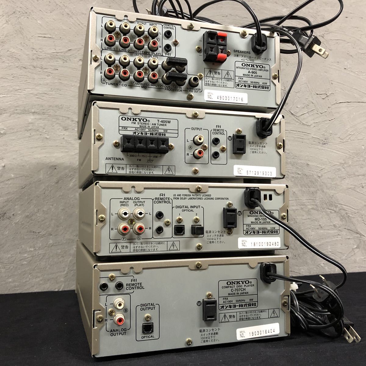 E-5-re] ONKYO A-905 / T-405W / MD-105 / C-707CH / D-062A 動作不具合