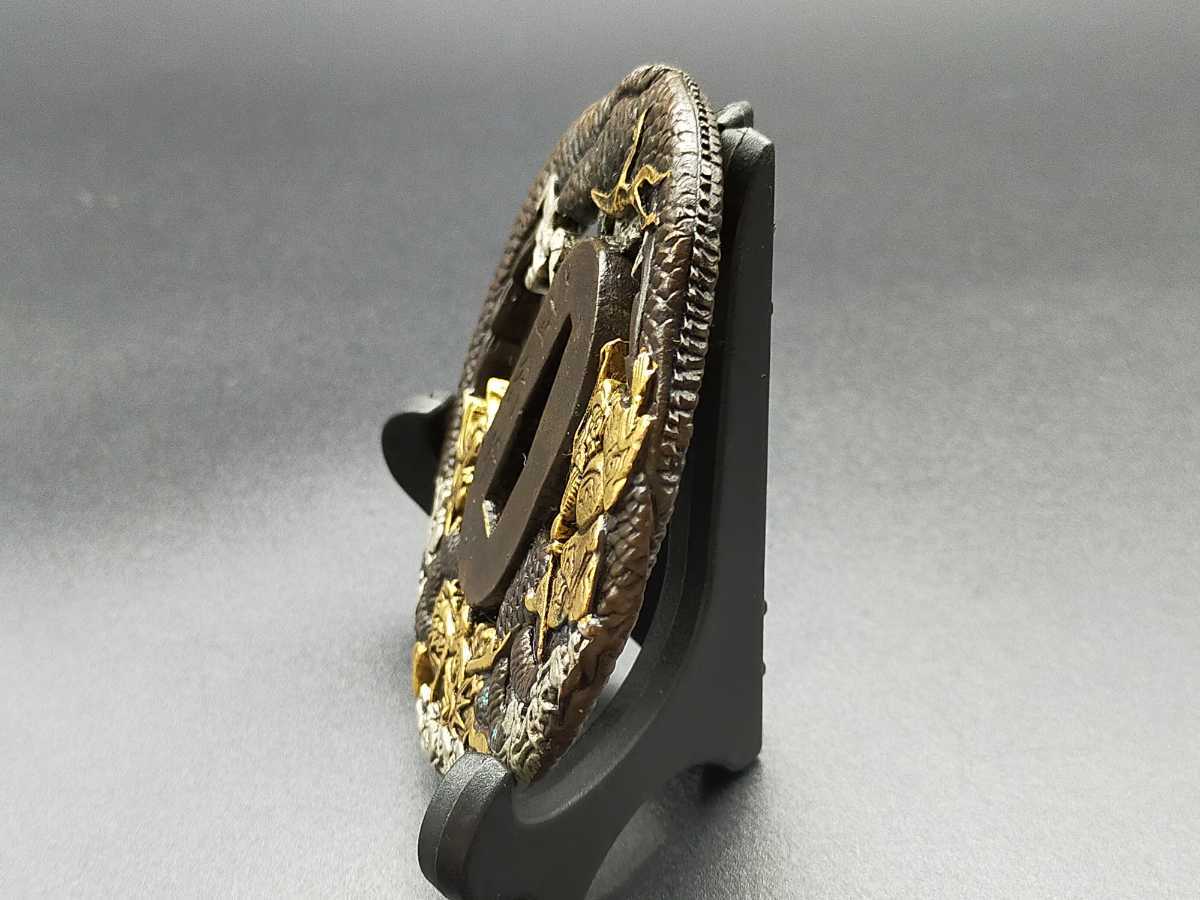 日本刀装具 刀鍔 銅地 鍔 絵金銀 細工 つば 鐔 刀鐔 金銀