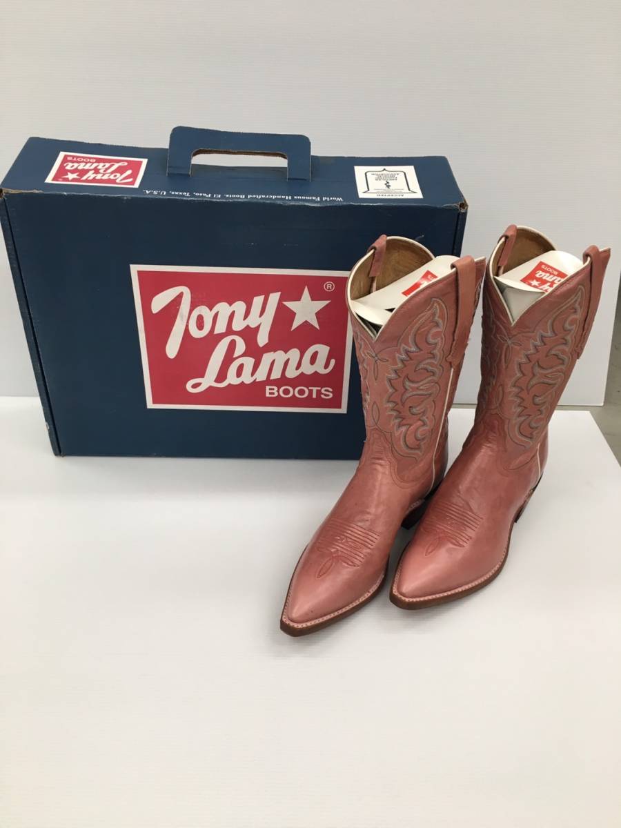 【希少】Tony Lama 1254-L ピンク ウエスタンブーツ USA製 Tony Lama/トニーラマ 1254-L ピンク レディース ウエスタンブーツ 8 B