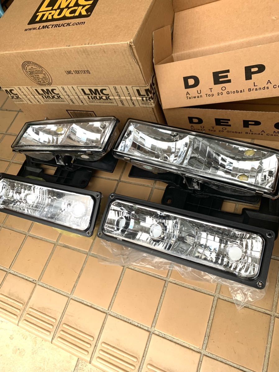 1988〜シボレーC1500、リフレクター、ヘッドランプ&パークランプセット