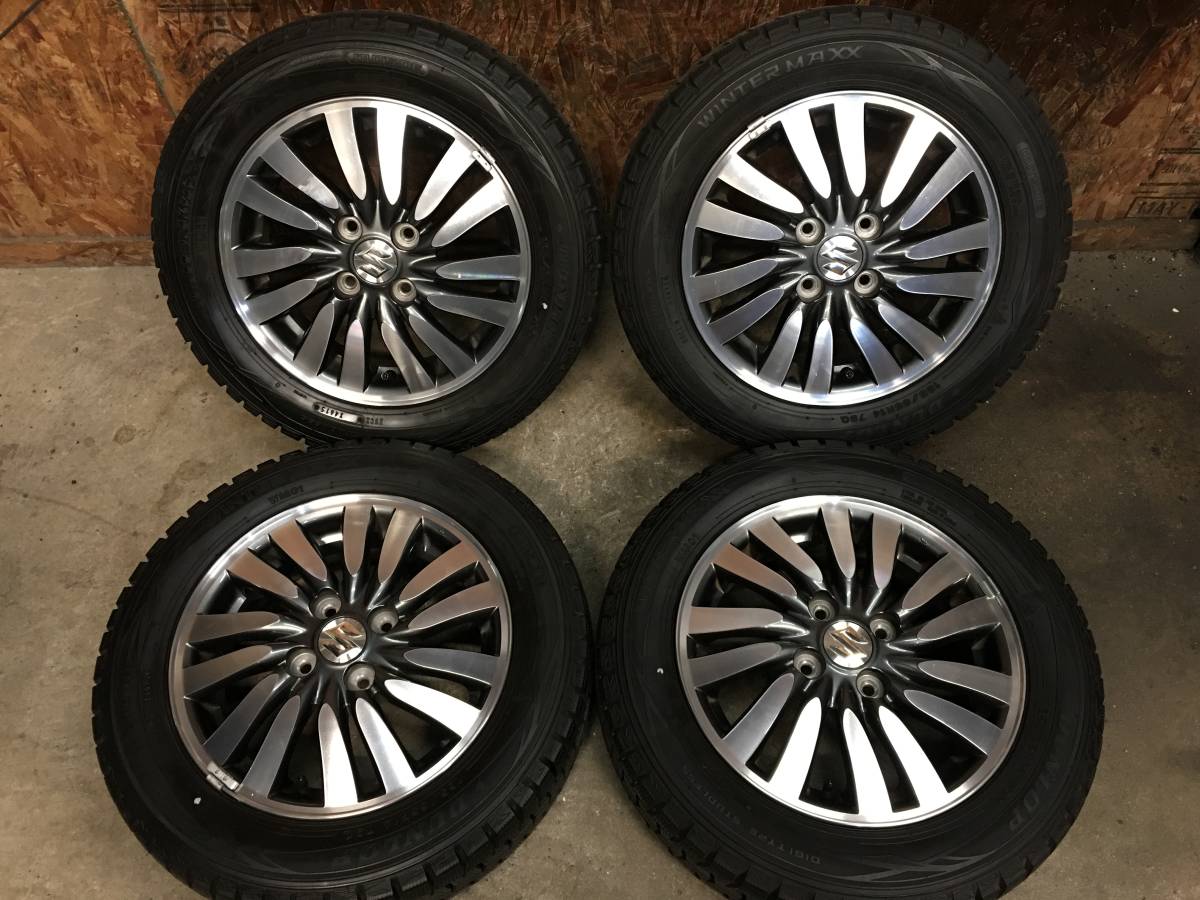 法人特価 【スズキ ソリオ】165/65R14 バリ山ダンロップ スタッドレス 