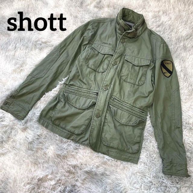 d1【ショット】【美品】 SCHOTTUSA ミリタリージャケット 軍物 