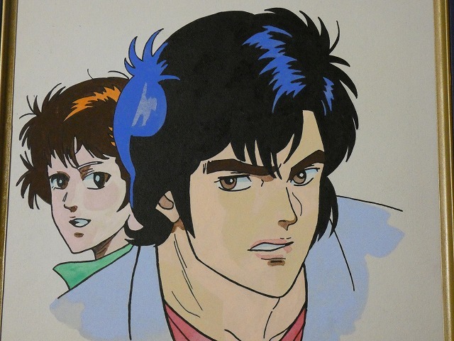 サイン色紙】 北原健雄 『シティーハンター』 色紙に水彩 模写(サイン