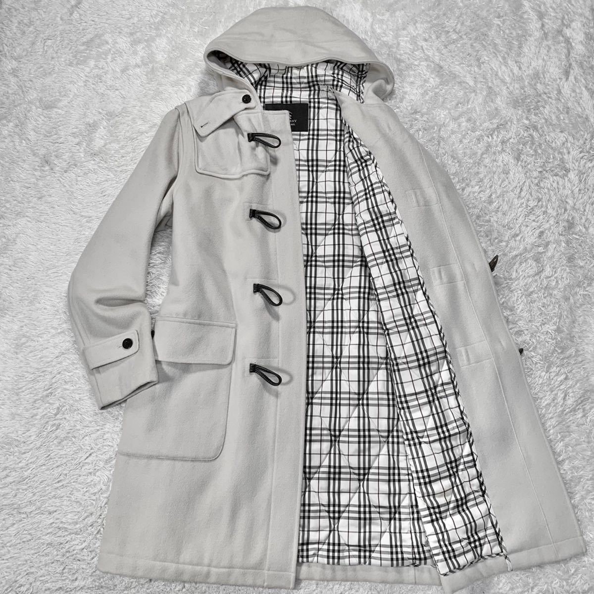 セール，人気セール 極美品 バーバリー ブラックレーベル ウール フード ダッフル コート ノバチェック L BURBERRY BLACKLABEL ジャケット ブルゾン アウター