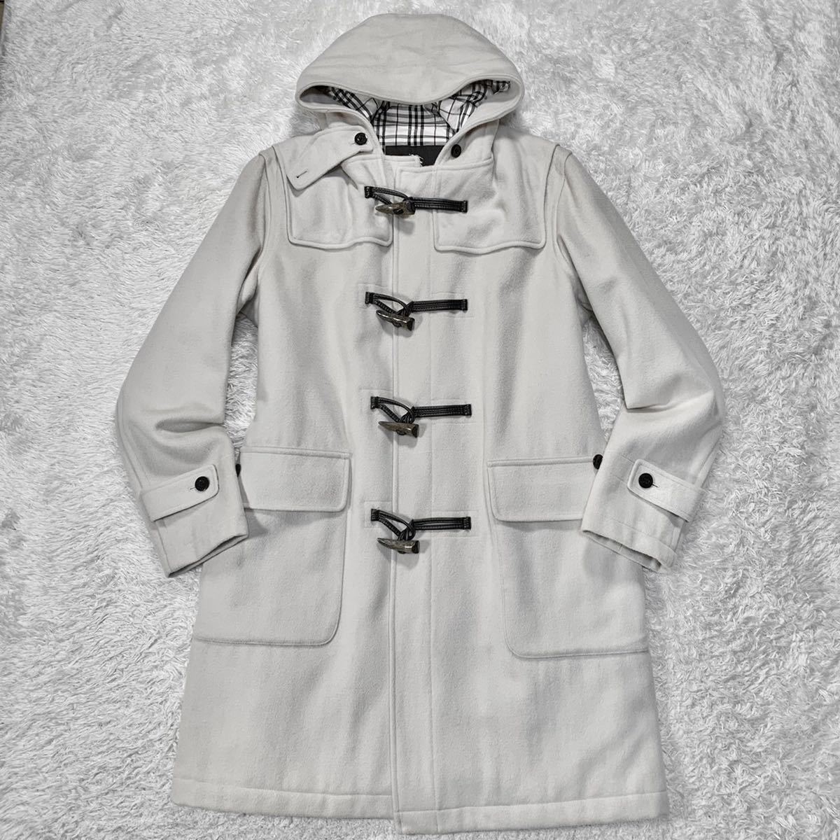 セール，人気セール 極美品 バーバリー ブラックレーベル ウール フード ダッフル コート ノバチェック L BURBERRY BLACKLABEL ジャケット ブルゾン アウター