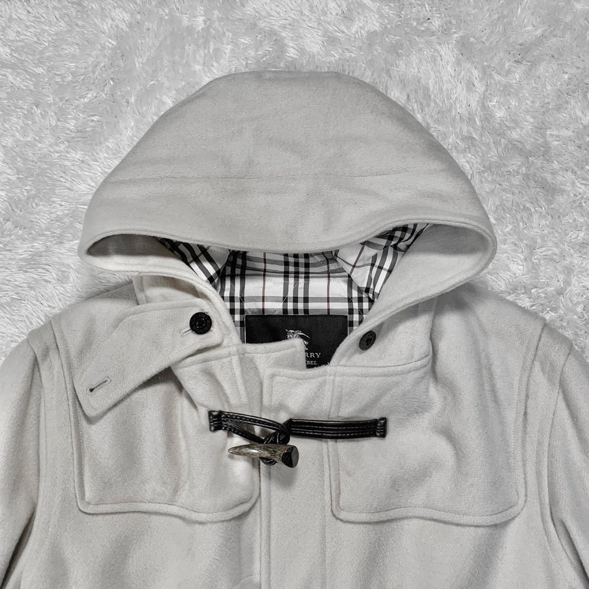 セール，人気セール 極美品 バーバリー ブラックレーベル ウール フード ダッフル コート ノバチェック L BURBERRY BLACKLABEL ジャケット ブルゾン アウター