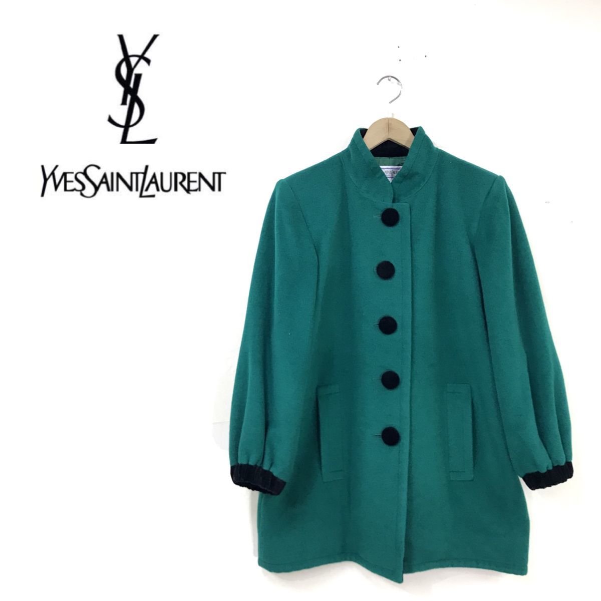 N120-O-S YVES SAINT LAURENT イヴサンローラン スタンドカラーコート 