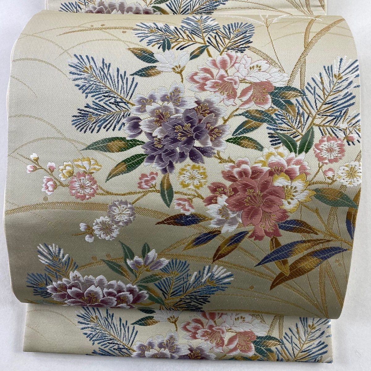 品質保証，新作 競ナビ 袋帯 秀品 桜 露芝 金糸 灰茶 六通 正絹(仕立て上がり)｜売買されたオークション情報、yahooの商品情報をアーカイブ公開 - オークファン 仕立て上がり