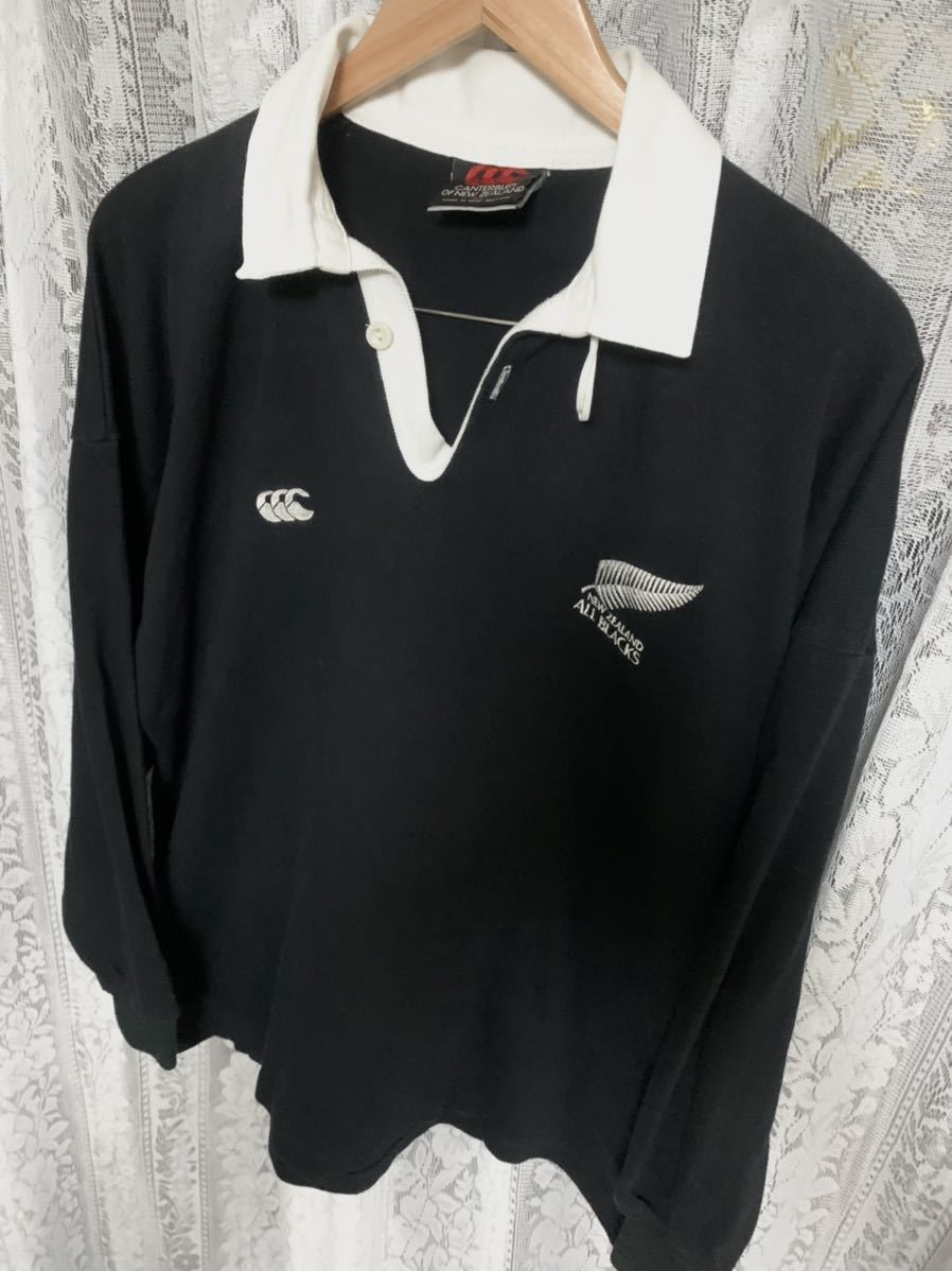 CANTERBURY カンタベリー ALL BLACKS ラガーシャツ 長袖 ラグビー 刺繍