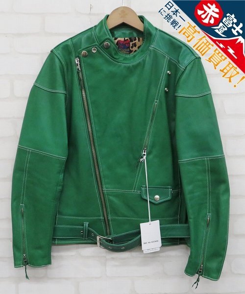 3J0040/BRU NA BOINNE 5L-0007 スカイジャケット ホワイトステッチ ブルーナボイン ホースハイド ライダース