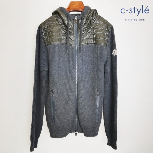 【爆買い】 K142b 秋冬 MONCLER モンクレール MAGLIONE TRICOT CARDIGAN L グレー&times;オリーブ 長袖 フード | アウター R(男性用)｜売買されたオークション情報、yahooの商品情報をアーカイブ公開 - オークファン 男性用