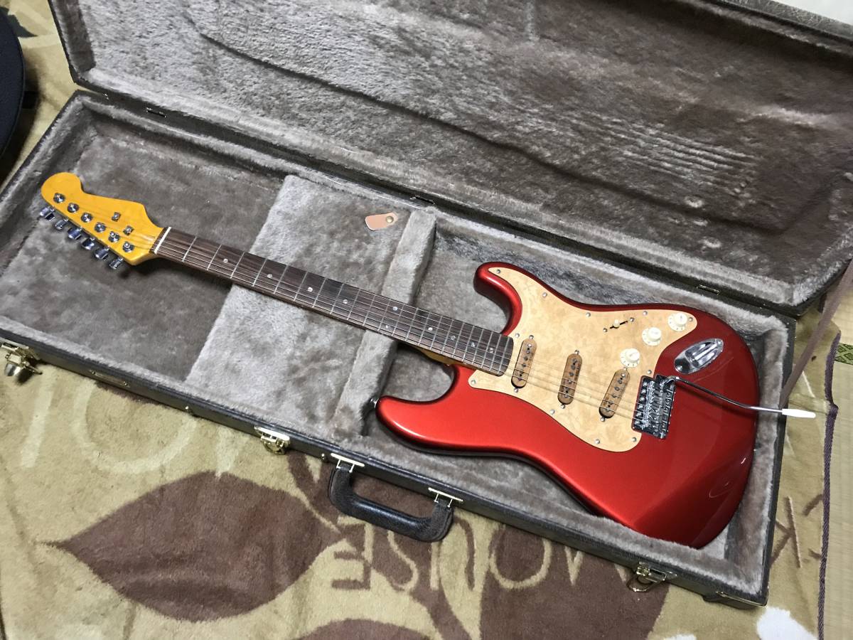 トラ杢 Fender Mexico サンバースト deluxe レッド