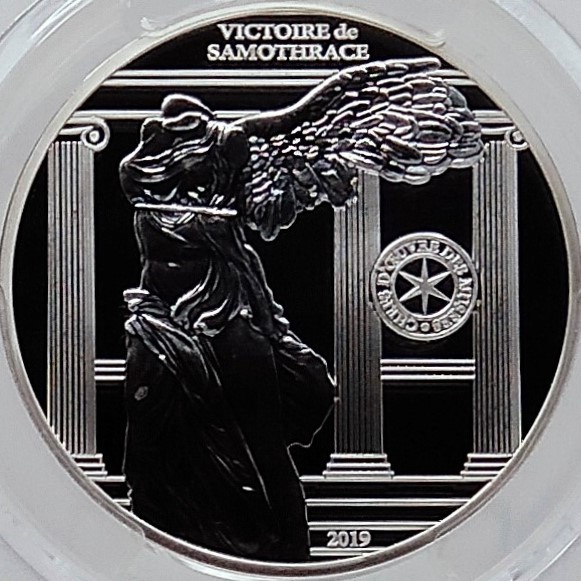 【最高鑑定】サモトラケのニケ 2019年 フランス PCGS PR70 DC 世界遺産 10ユーロ プルーフ 銀貨 アンティークコイン モダン ルーブル美術館