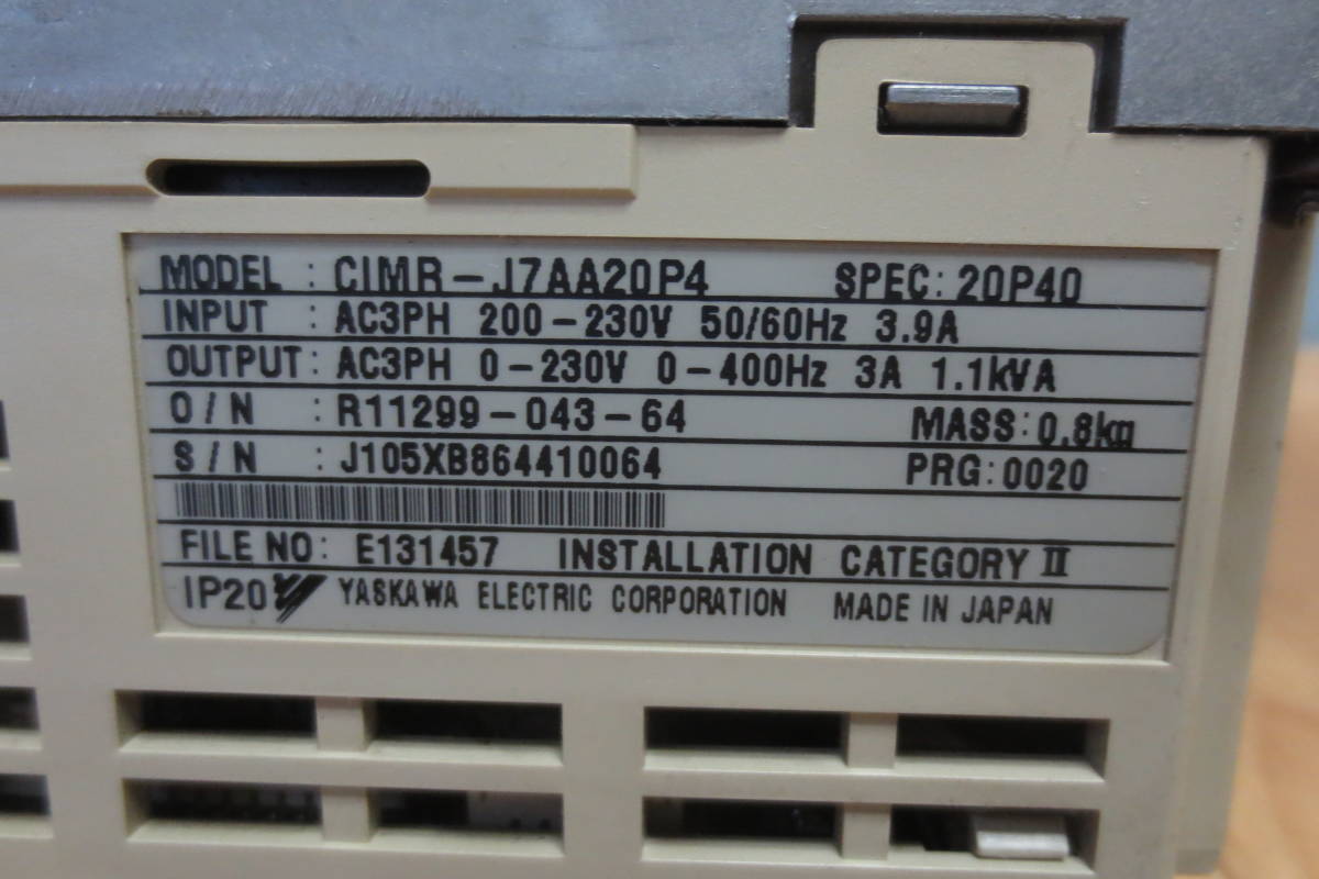 ☆ YASKAWA 安川電機 インバータ CIMR-J7AA20P4 ☆064☆ (電材、配電 