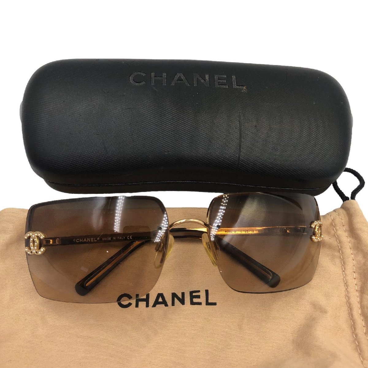 CHANEL シャネル サングラス ココマーク 62□15 0 4092-B リムレス 