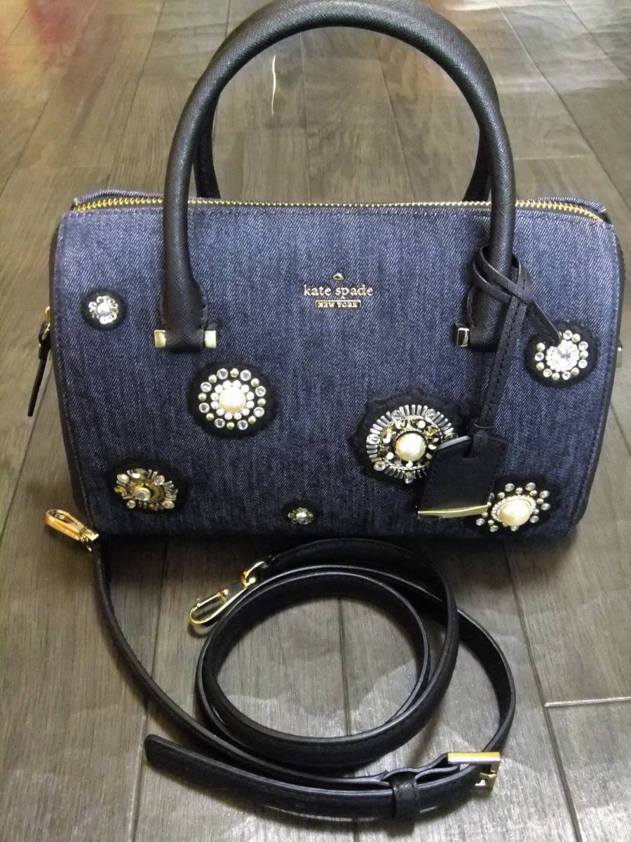  kate spade/ケイトスペード 2way デニムハンドバッグ/ショルダー(ショルダー)｜売買されたオークション情報、yahooの商品情報をアーカイブ公開 - オークファン かばん、バッグ