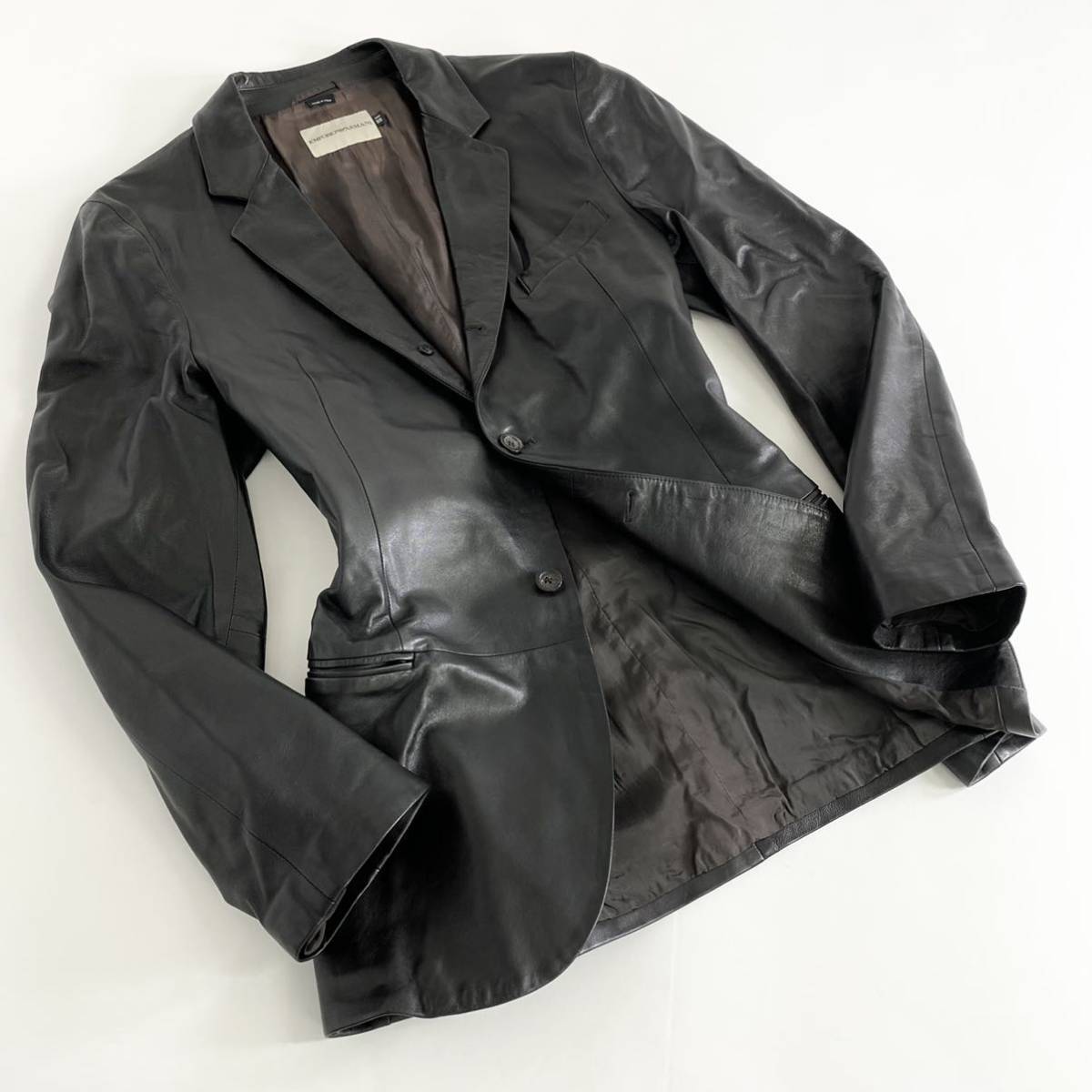 【送料無料，お買い得】 Ek14 イタリア製 EMPORIO ARMANI エンポリオアルマーニ ラムレザー テーラードジャケット レザージャケット 50 LL相当 メンズ 紳士服(ジャケット、上着)｜売買されたオークション情報、yahooの商品 男性用