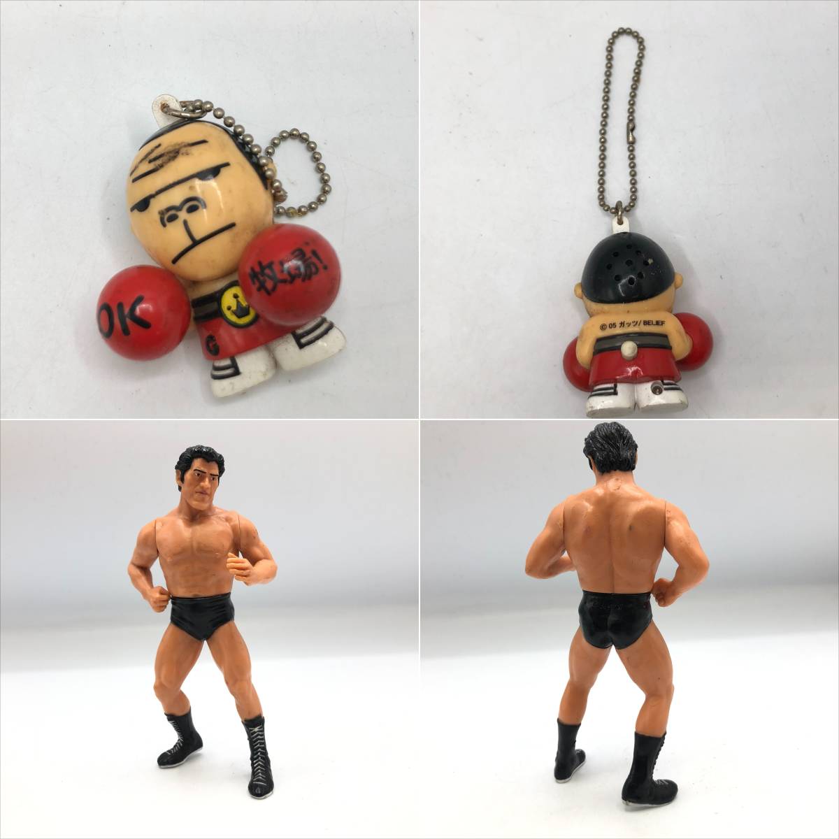 9555)【グッズ】プロレスラー/ボクサー フィギュア&キーホルダーセット 