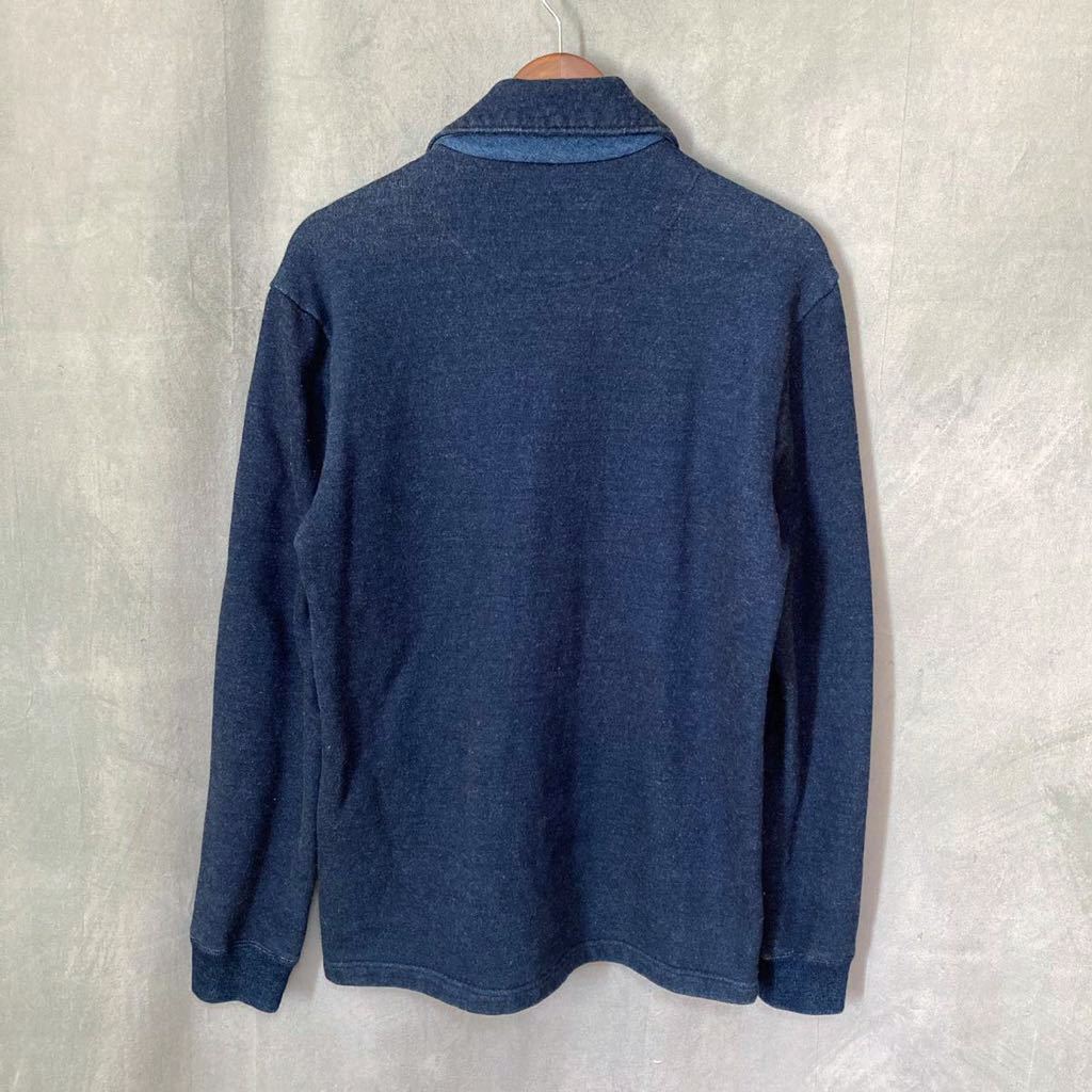 桃太郎ジーンズ　ショールカーディガン　スウェット　サイズM MOMOTARO JEANS 桃太郎ジーンズ 藍染め インディゴ スウェット
