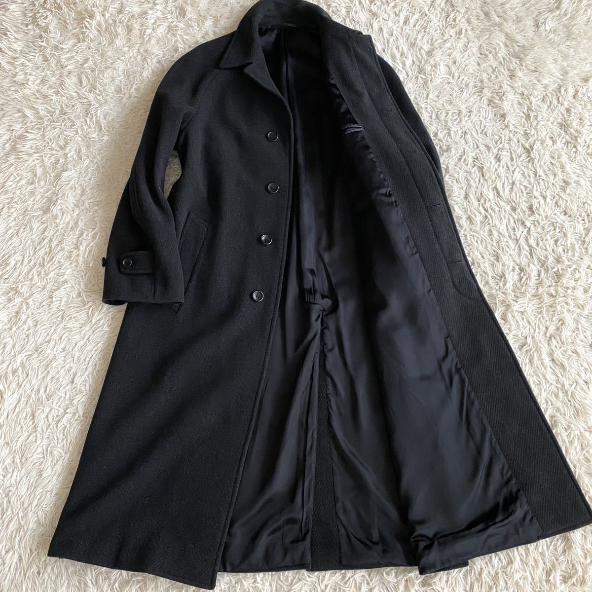 美品】アルマーニコレツォーニ チェスターコート ヴァージンウール 黒 