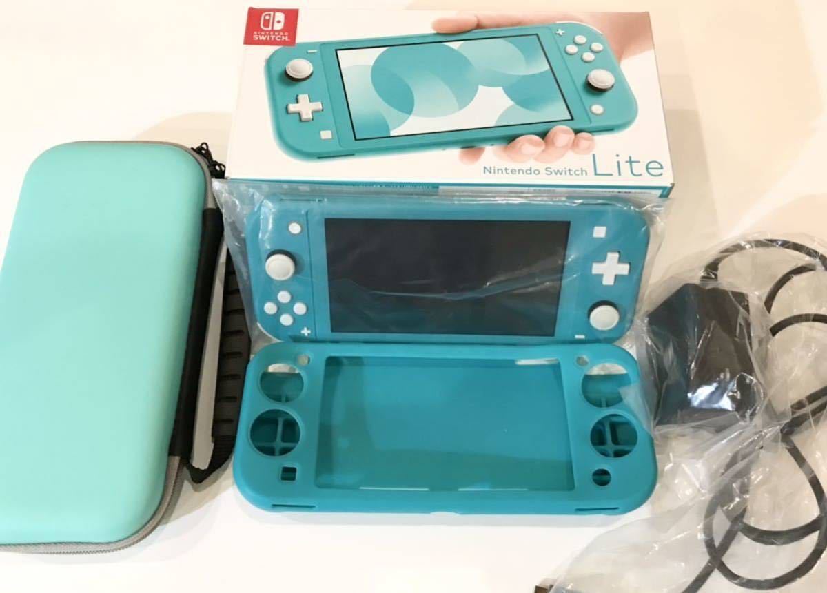 送料無料】 Nintendo Switch Lite ターコイズ ソフトカバーと持運び用