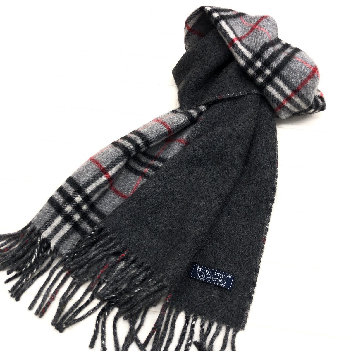Burberrys 100% カシミヤ　マフラー　イングランド製 バーバリー マフラー BURBERRY カシミヤ100% カシミヤ100 Burberrys