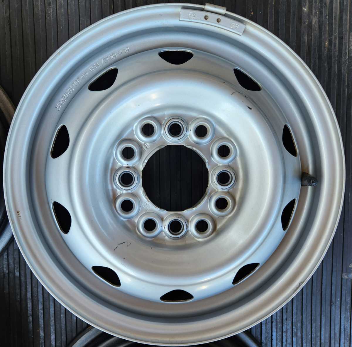 希少100・110・114.3マルチPCD 3.5J 12インチスチールホイール 4本 