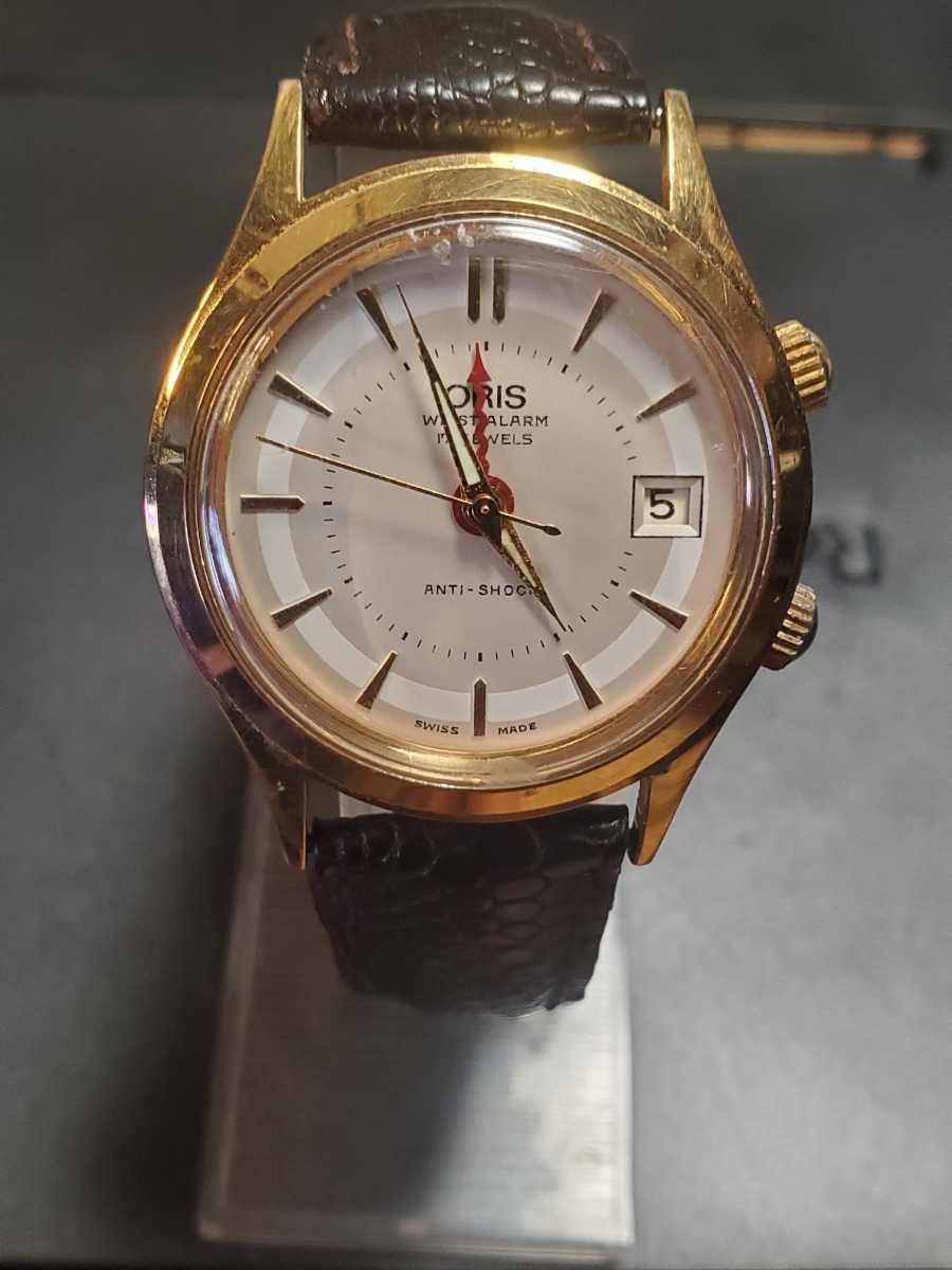 1円 ORIS オリス 腕時計 アラームウォッチ ANTI-SHOCK 手自動巻き 動 