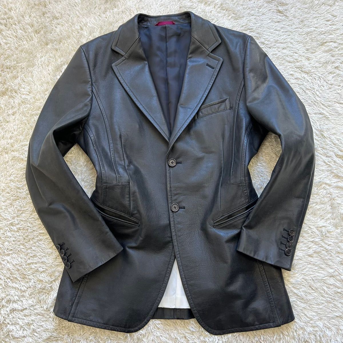 美品　Paul Smith レザー　ライダースジャケット　L Paul Smith（ポール・スミス） ダブルライダースジャケット 革ジャン