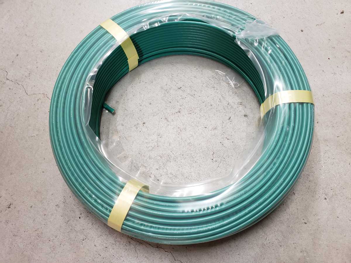 緑 IV 5.5sq アース線 100mの通販 : iv 電線 絶縁キャップ付1.25sq