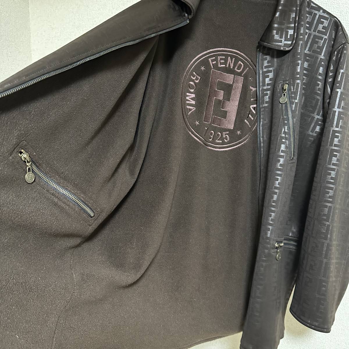 訳あり1円スタート※FENDI リバーシブルズッカ柄ブルゾン made in italy
