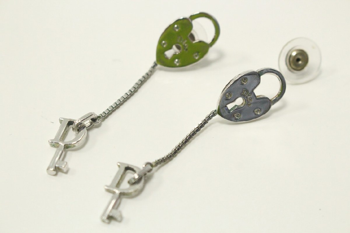Christian Dior クリスチャンディオール Dモチーフ ハート キー ピアス 