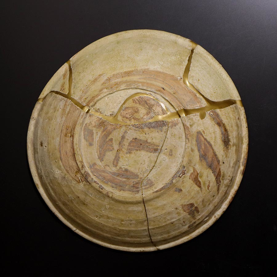 桃山古陶 瀬戸菊皿 古美術 骨董 風招 - 黄瀬戸菊皿5客 | 古美術品専門