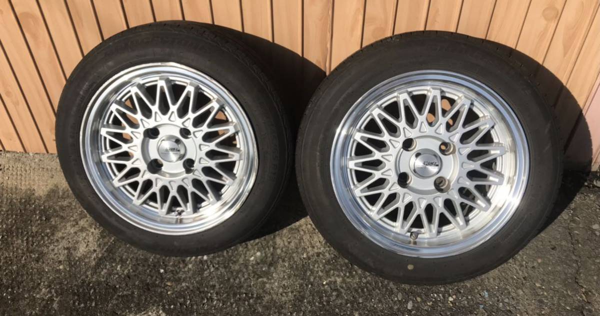 スタンスマジック 13インチアルミホイール 6J＋30 pcd100 タイヤ付き 2  