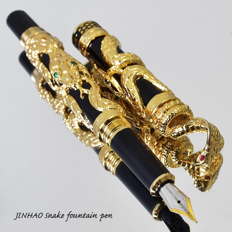 ◇○【JINHAO/ジンハオ】国内入手困難 3D コブラ スネーク 万年筆 重厚