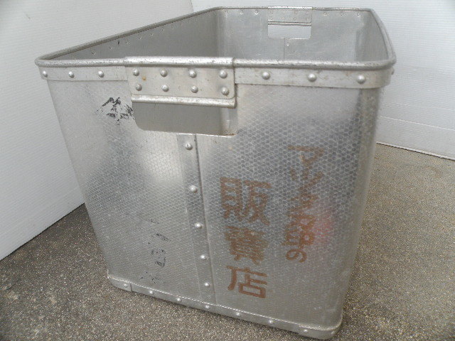 a25 アルミ製品 マツタカ印 ボテ箱 / 昭和レトロ 収納 箱 広告 看板