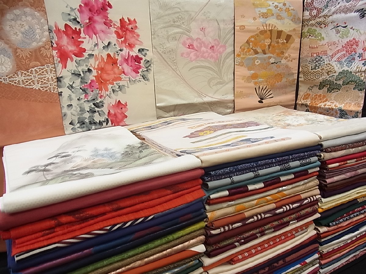 正絹 逸品 菊 太鼓柄袋帯 金糸 桐 Sランク 432cm 桔梗 源氏物語 古典 