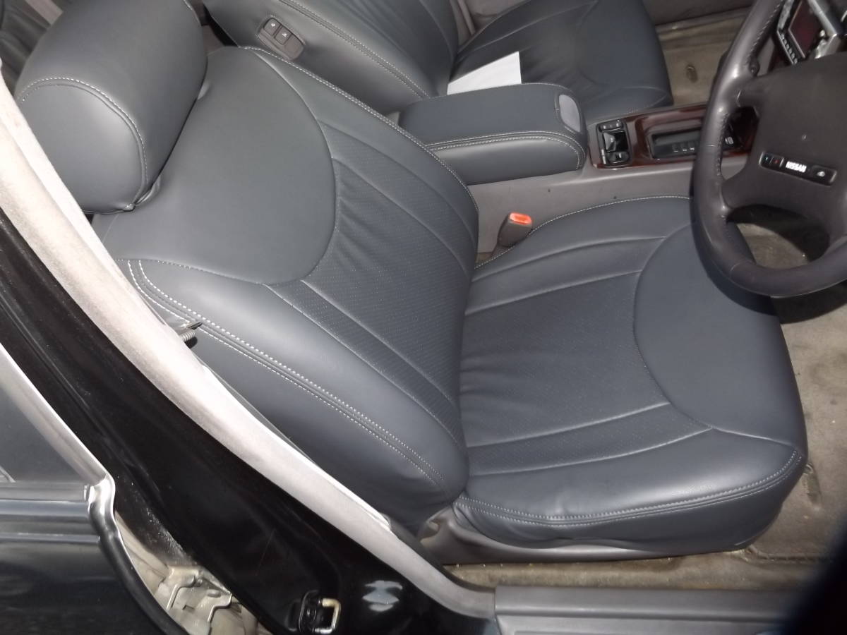 Y32 シーマ シートカバー レザー調シートカバー FGY32 FPY32 黒色 良好 