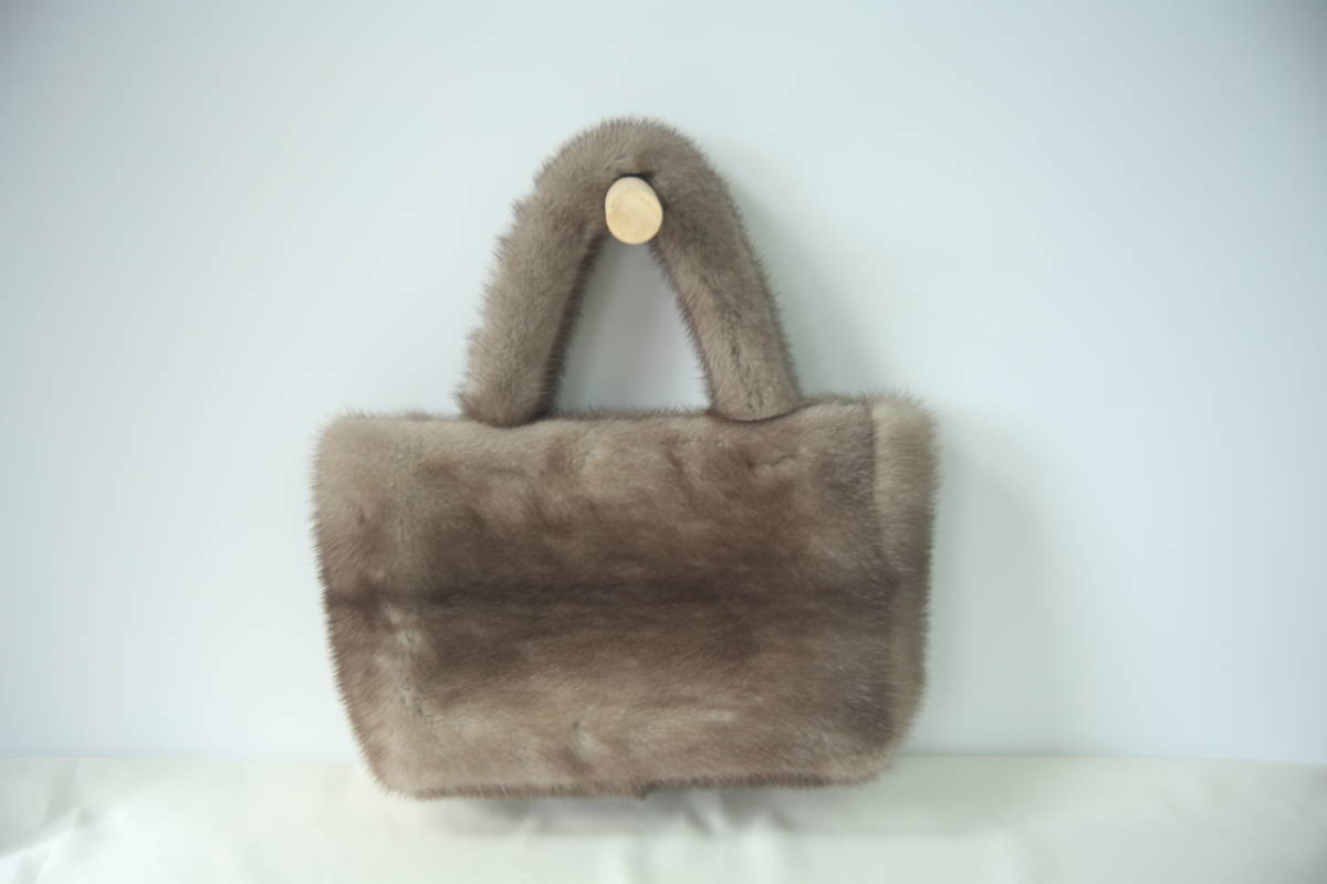 Mink】リアルファーバッグ＊ブルーアイリスミンクA（ハンドメイド