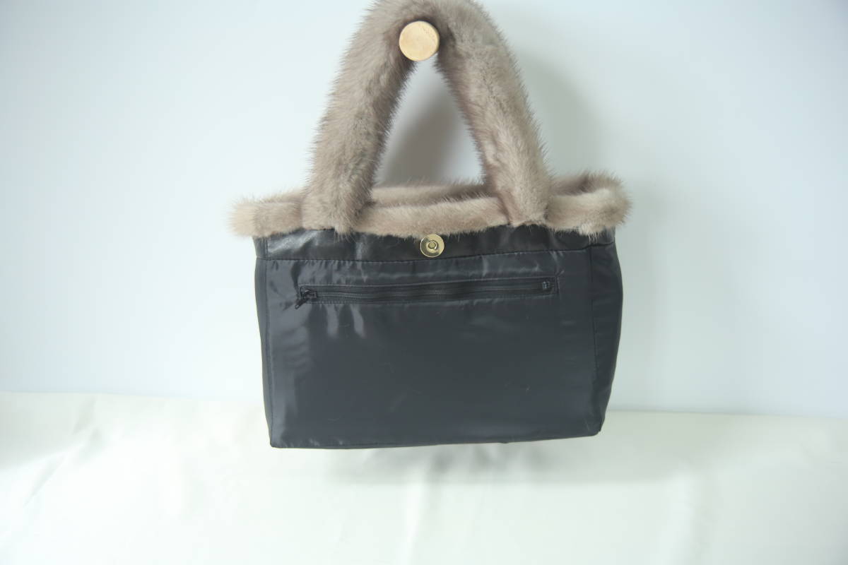 Mink】リアルファーバッグ＊ブルーアイリスミンクA（ハンドメイド