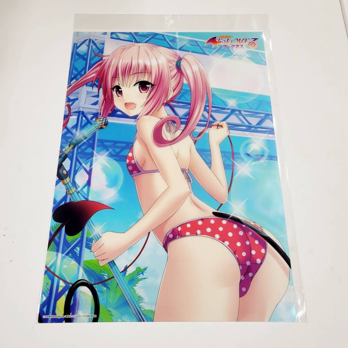 1円オークション】とらぶるダークネス ナナ 水着 A3クリアポスター To 