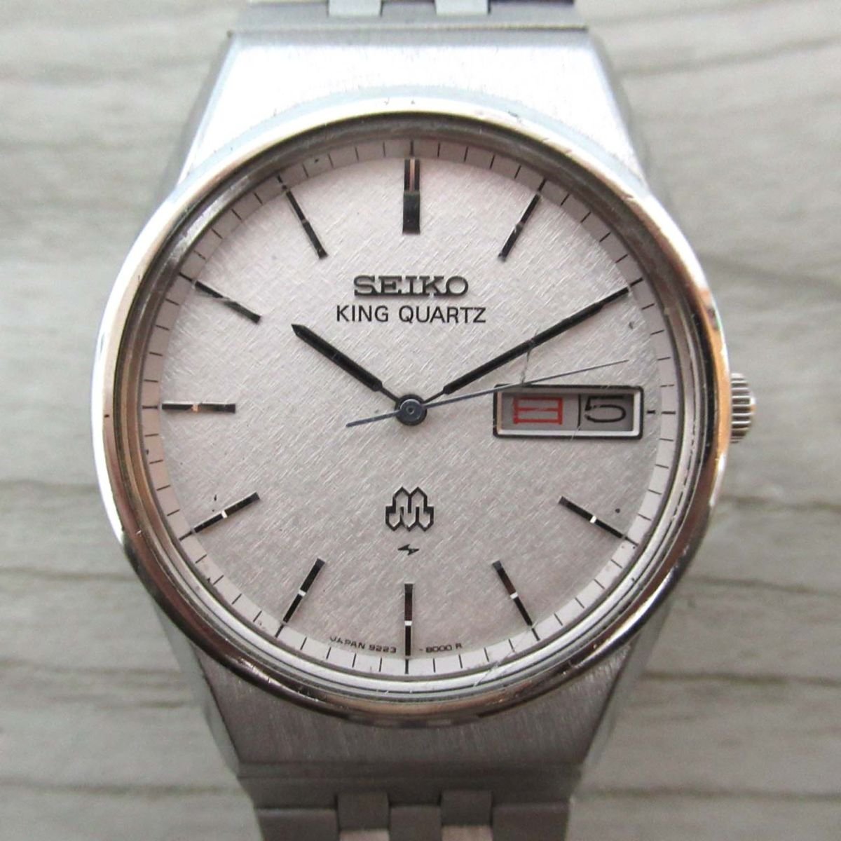 稼働】 SEIKO 腕時計 キングクオーツ デイデイト シルバー メンズ 