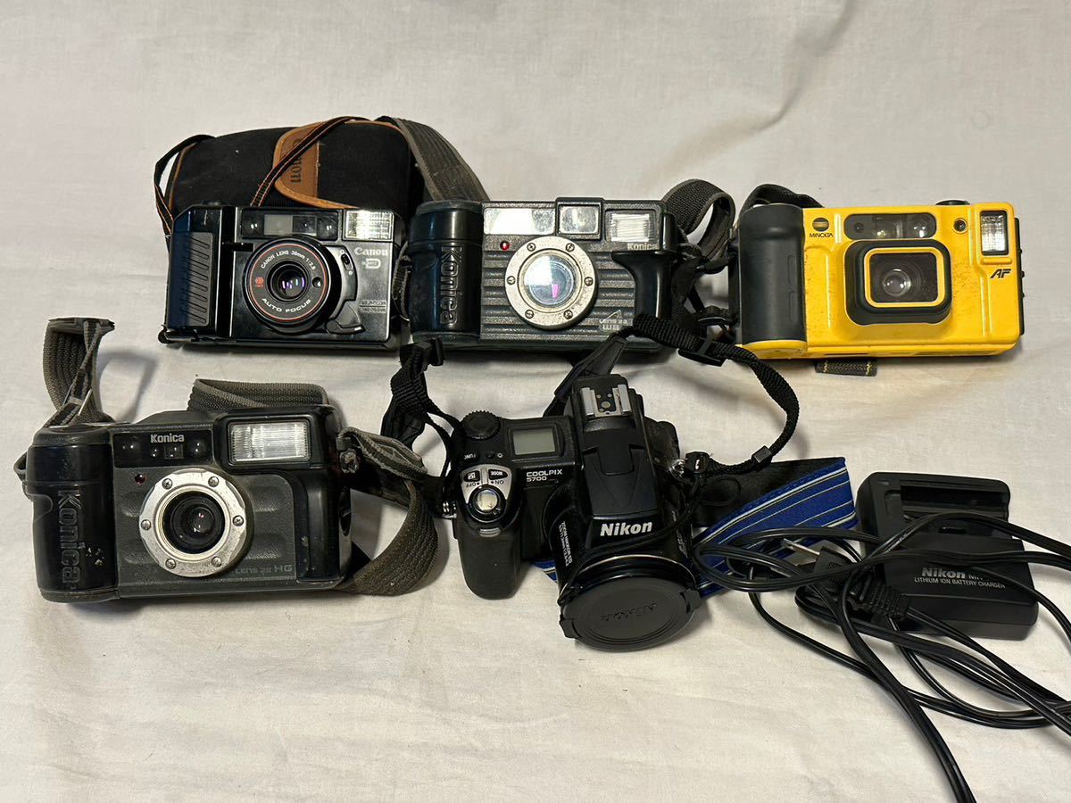 フィルムカメラセット Canon Nikon Minolta 動作未確認】コニカ ニコン キャノン MINOLTA フィルムカメラ Canon