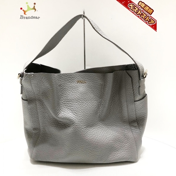 フルラ FURLA ショルダーバッグ - レザー グレー バッグ